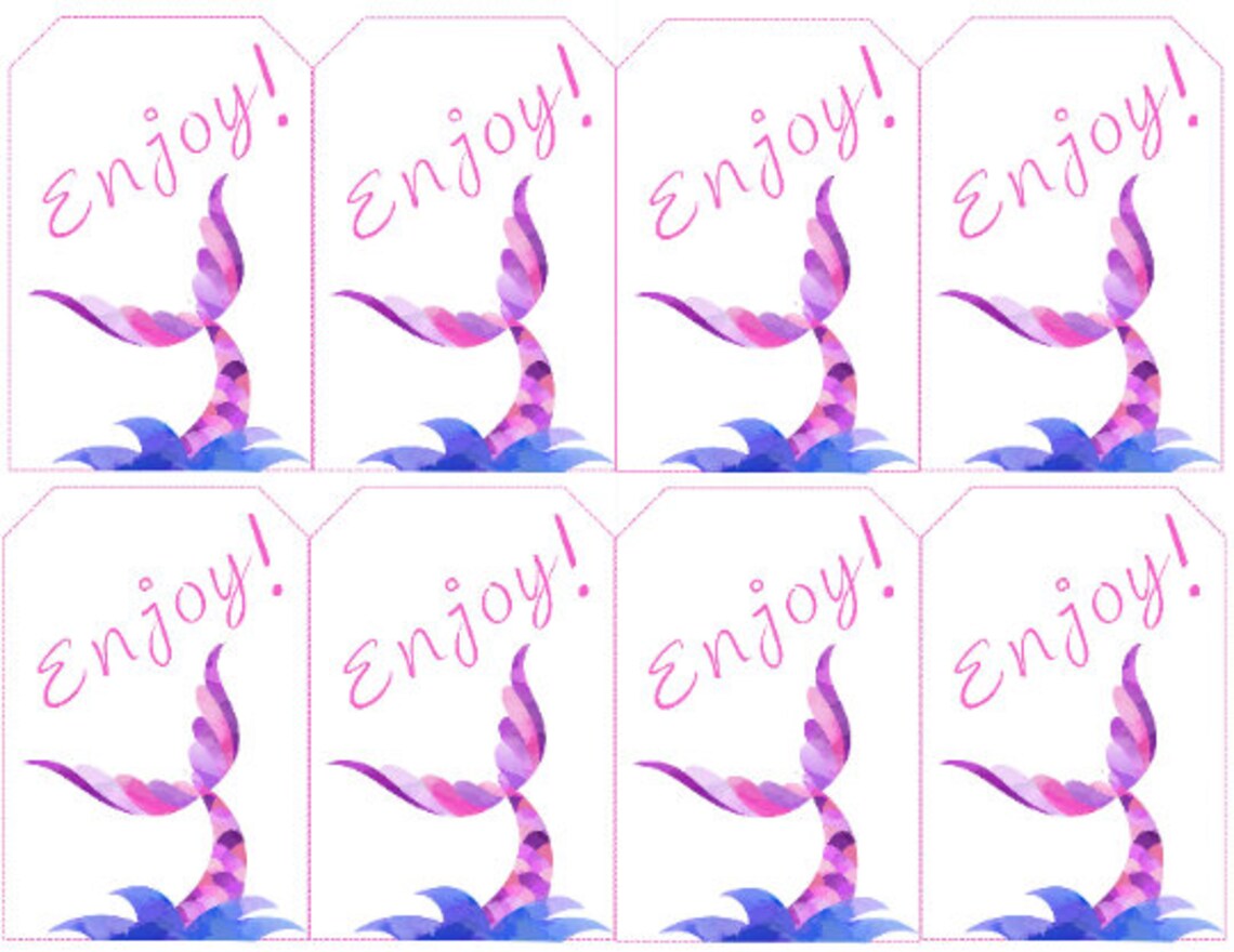 Mermaid Gift Tags-printable Mermaid Party Favors-mermaid Party - Etsy