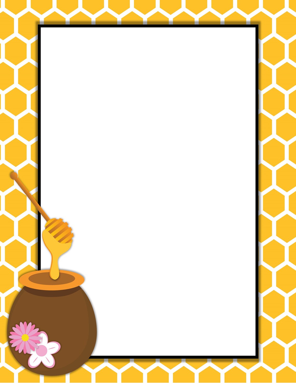 Bee Stationary Printable/honeybee Digital Paper Set/honey Bee Digital ...