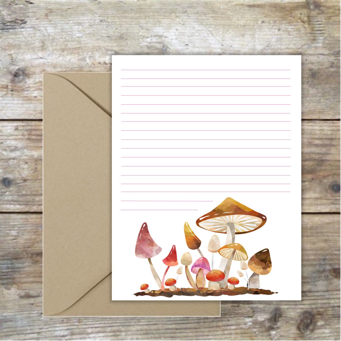 Mushroom Watercolor Stationary Kit/woodland Stationery/forest | Etsy