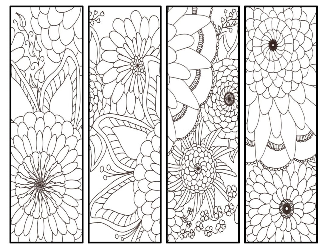 Printable Coloring Bookmarks Printable Coloring Cards - Etsy