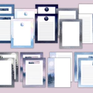 Winter Landscape Stationery Set/Lined and Unlined/ A5 and US Sized Stationery