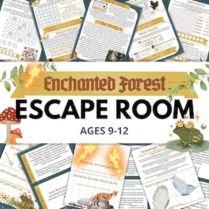 Enchanted Forest Escape Room Printable, Escape Kits, Escape Room for Kids, Printed Escape Room, Kids Party Games, Escape Room Puzzle