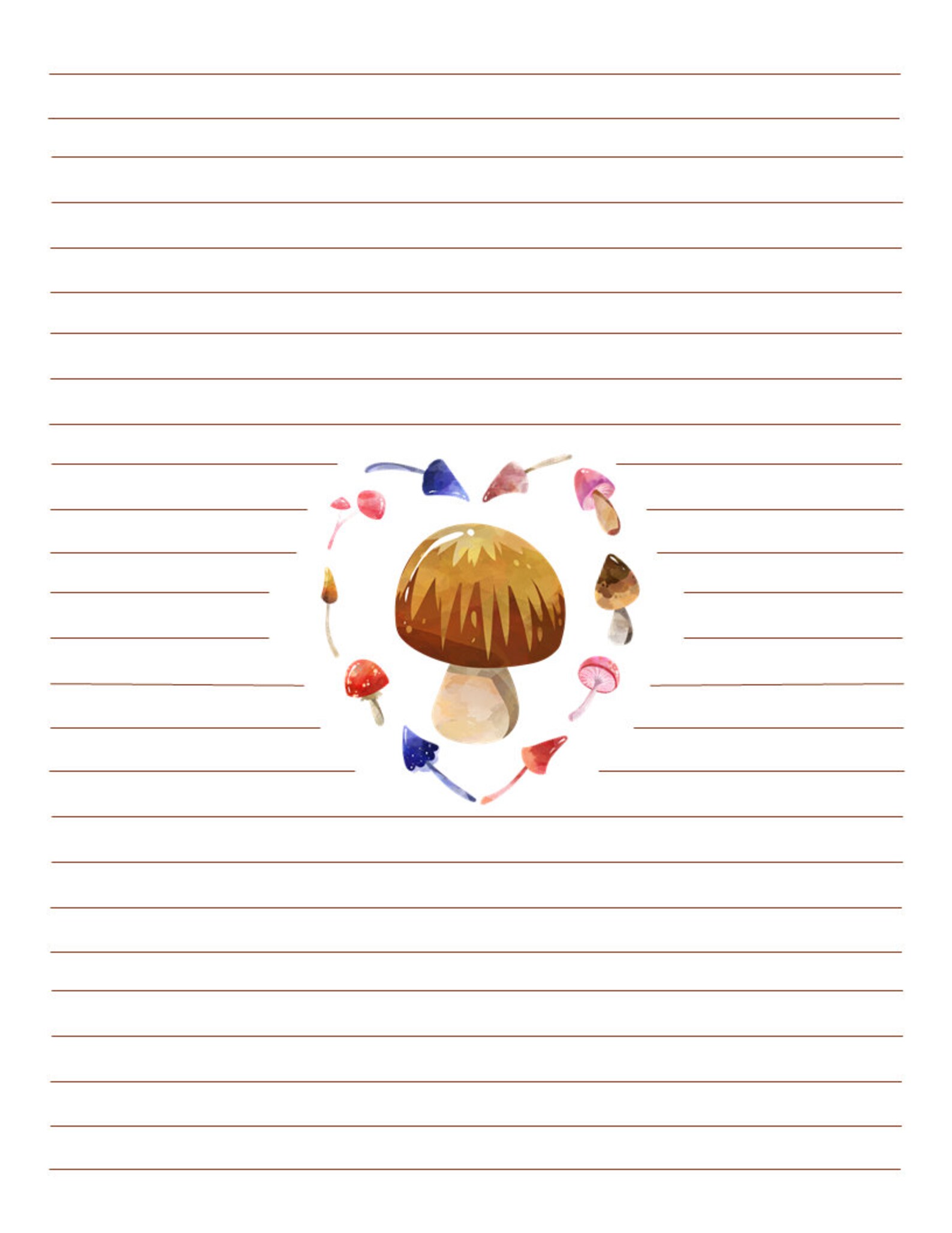 Mushroom Stationary / Forest Stationery / Woodland Stationery / Autumn