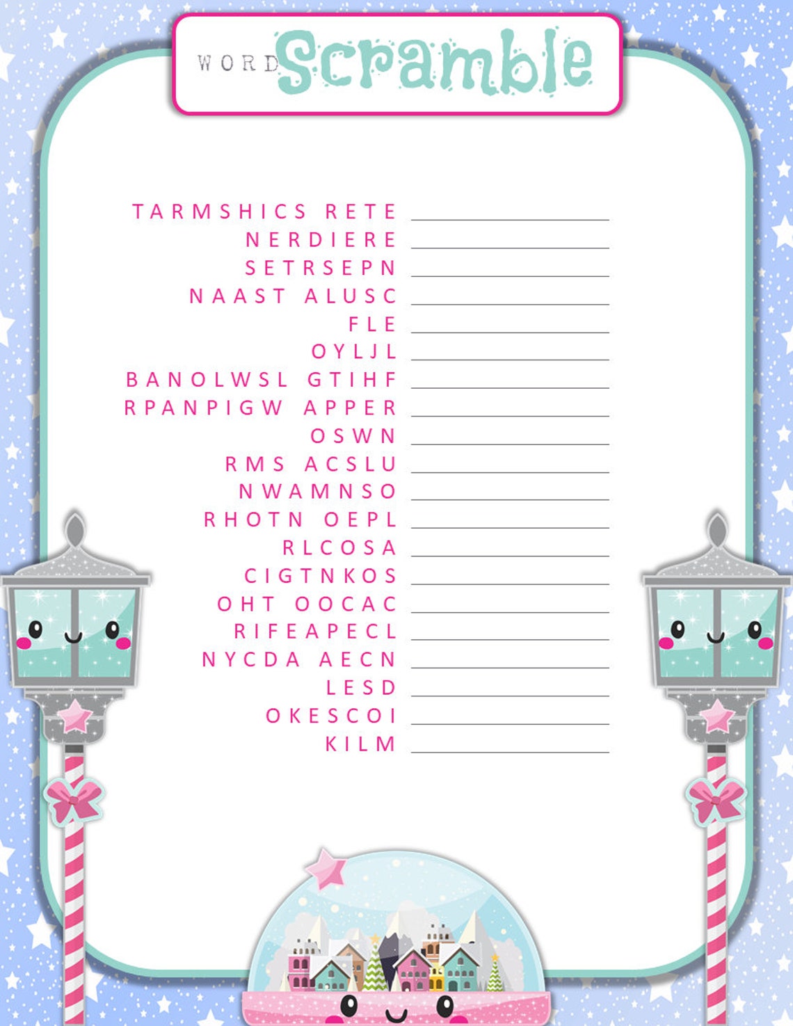 Printable Christmas Activity ~ Printable Christmas Party Games ...