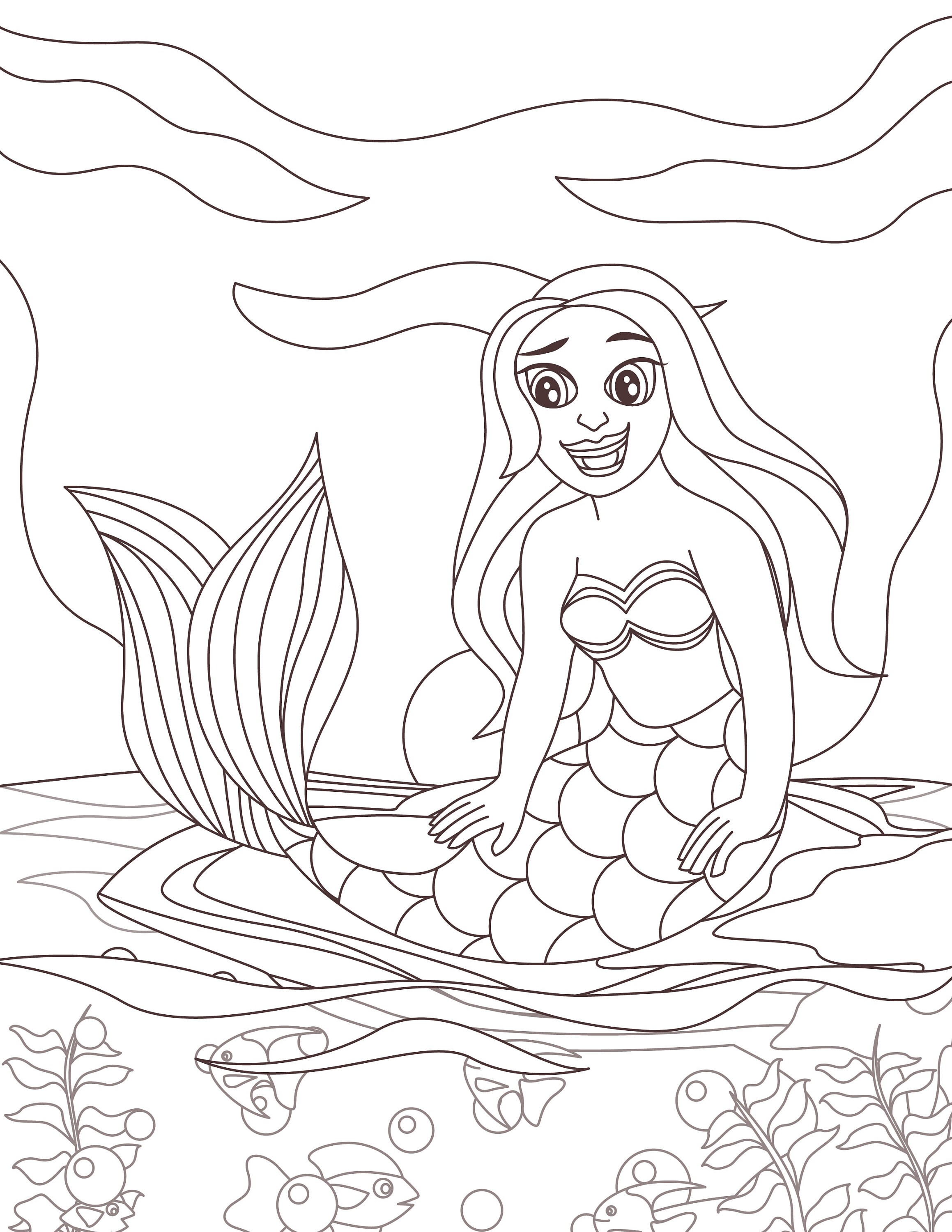 Printable Mermaid Coloring Pages | Etsy