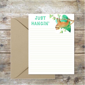 Sloth Stationery Set/Sloth Gifts/Sloth Digital Paper/Sloth Lover