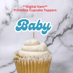 Baby on Board PRINTABLE Cupcake Toppers Bright Surfer Theme Baby Shower Decor Cupcake Topper Ocean Baby Shower Printable Cupcake Toppers