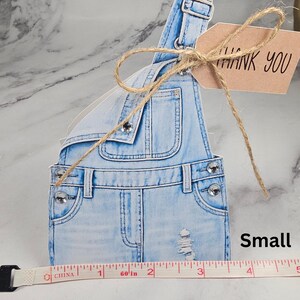 Denim Party Favors Overalls Box Denim and Diamonds Blue Jean Baby Guest Gift image 9