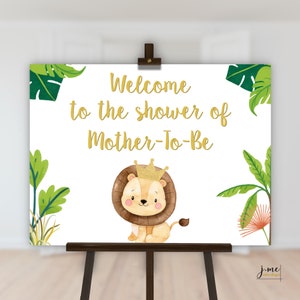 A Little King Baby Shower Welcome Sign King Baby Shower Sign 24x30 Baby Shower Welcome Sign Safari King Welcome Editable Sign Prince