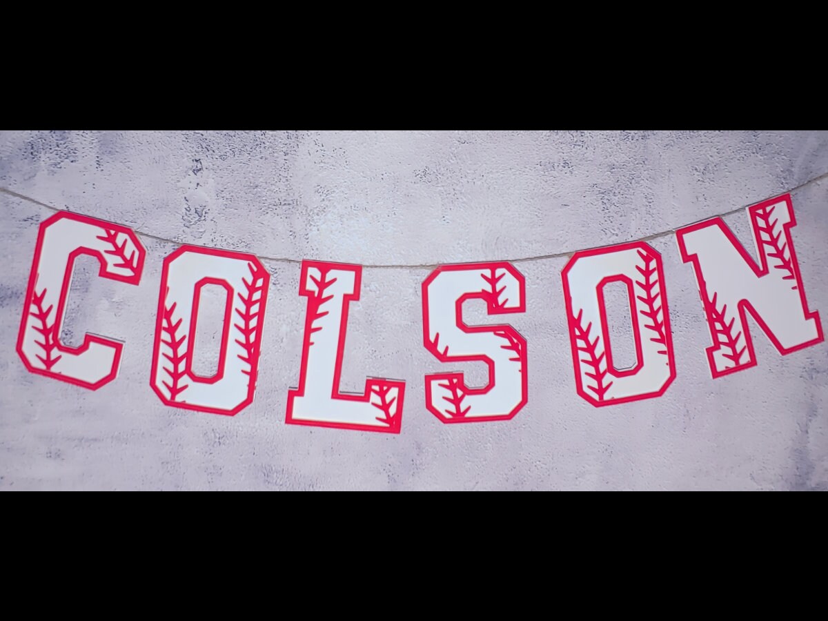 Baseball Style Ribbon To Put Writing In Baseball Clipart Font Letters With Red Stitching Instant Download PNG ...