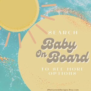 Baby on Board Icon Banner Baby Shower Decor Surfer Icons Neutral Colors Ocean Themed Party image 4