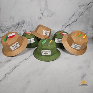 Fisherman Bucket Hat Favor Box Gone Fishing Party Favor Ofishally One Custom Birthday Favor The Big One Treat Box