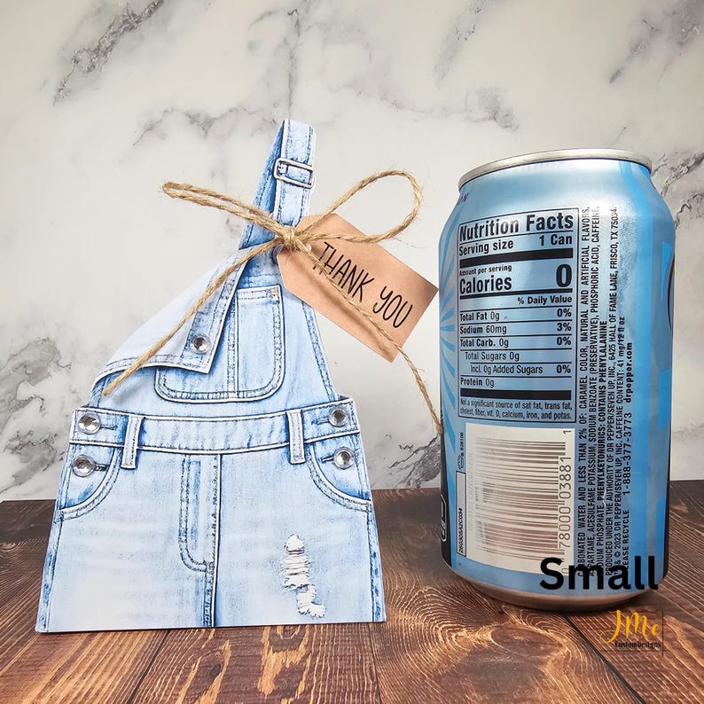 Denim Party Favors Overalls Box Denim and Diamonds Blue Jean Baby Guest Gift image 8