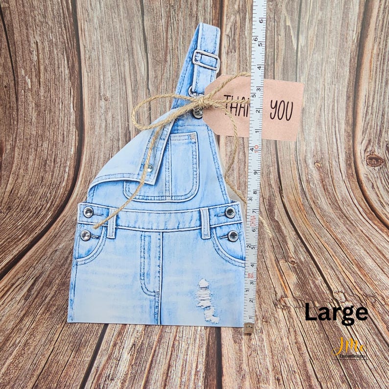 Denim Party Favors Overalls Box Denim and Diamonds Blue Jean Baby Guest Gift image 14