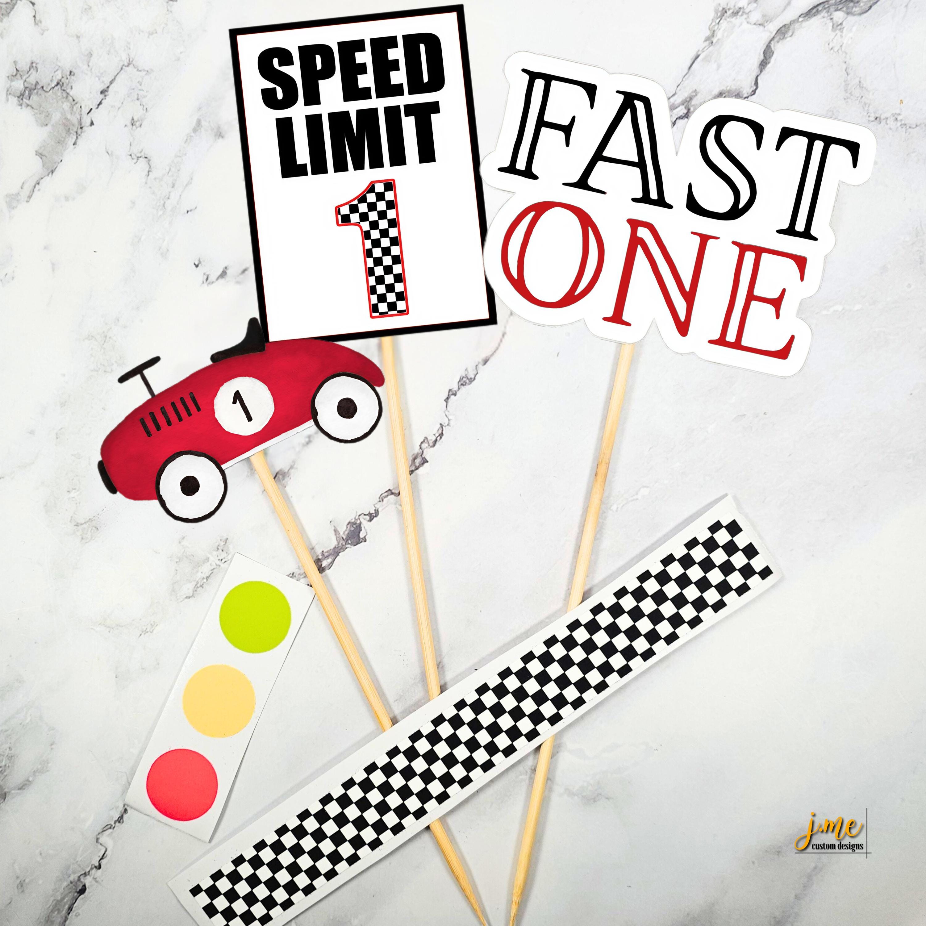 Fast One DIY Centerpiece for Birthday Party Racing Decor Fast One ...