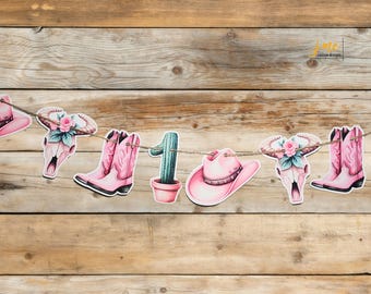 Cowgirl First Rodeo Icon Banner Cowgirl Birthday Banner Party Decor Cowgirl Boots First Rodeo Birthday Decor