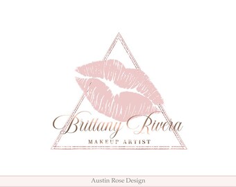 Custom Makeup Artist Logo | Pink Beauty Logo |  Feminine Logo | Hair Salon | Interior Design | Geometric Logo Design | Signature Logo
