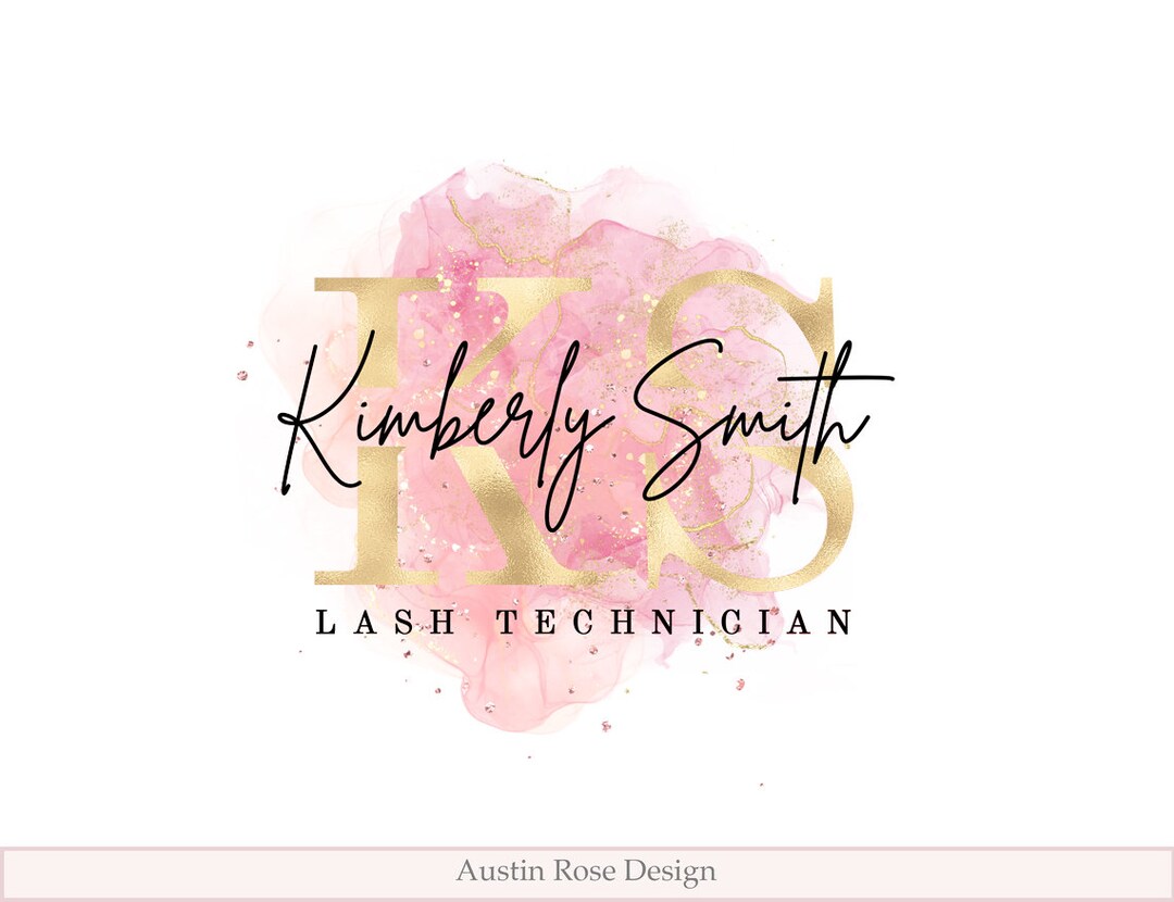 Blush Logo Design Lash Tech Logo Watercolor Beauty Logo Etsy