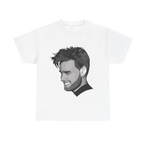 Camiseta unissex estilosa Liam Payne para uso casual, presente para amantes da arte, item básico do dia a dia, camiseta com estampa exclusiva, item de moda moderno