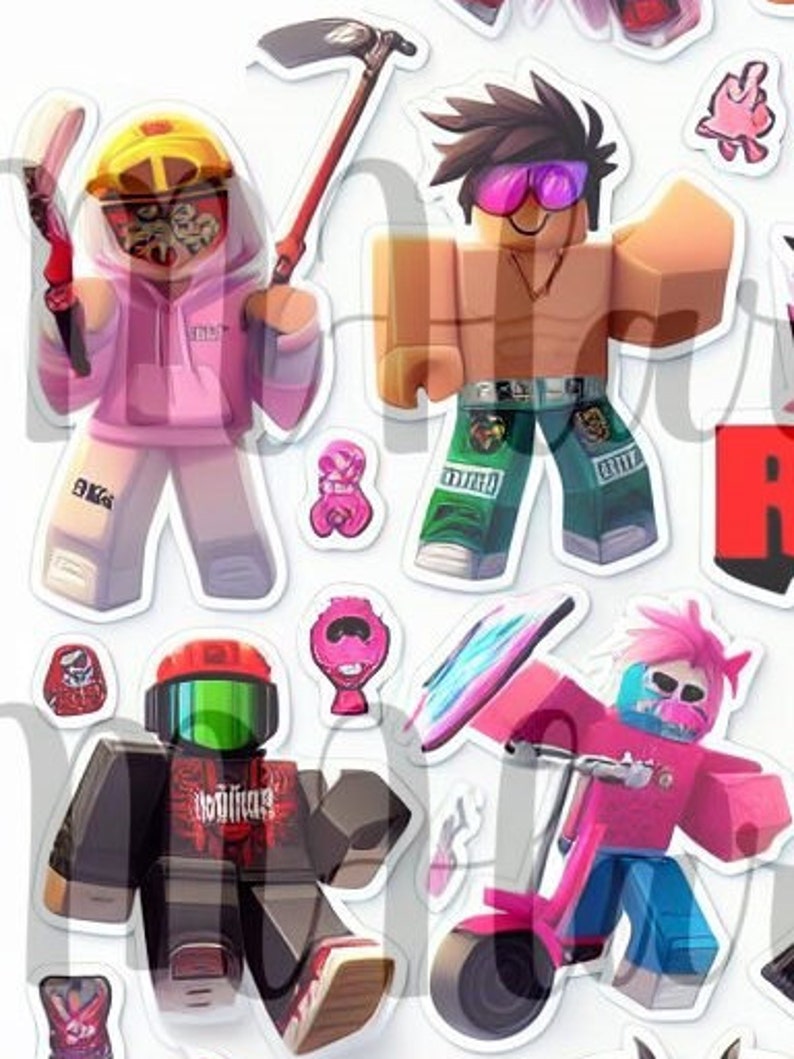 Roblox stickers, sticker sheet, 30 printable pdf file png file Digital ...