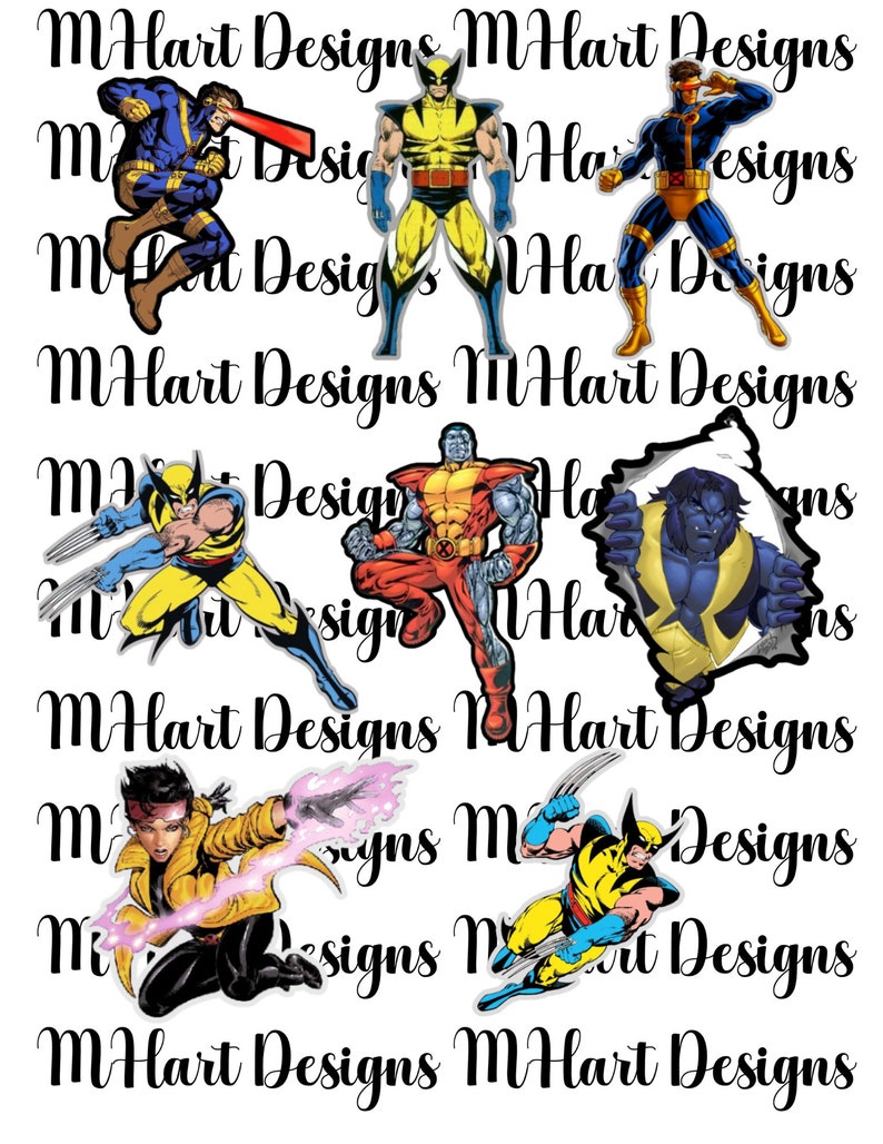 X-men Inspired Sticker Sheet: Superhero Party Favors (PDF/PNG) - Etsy