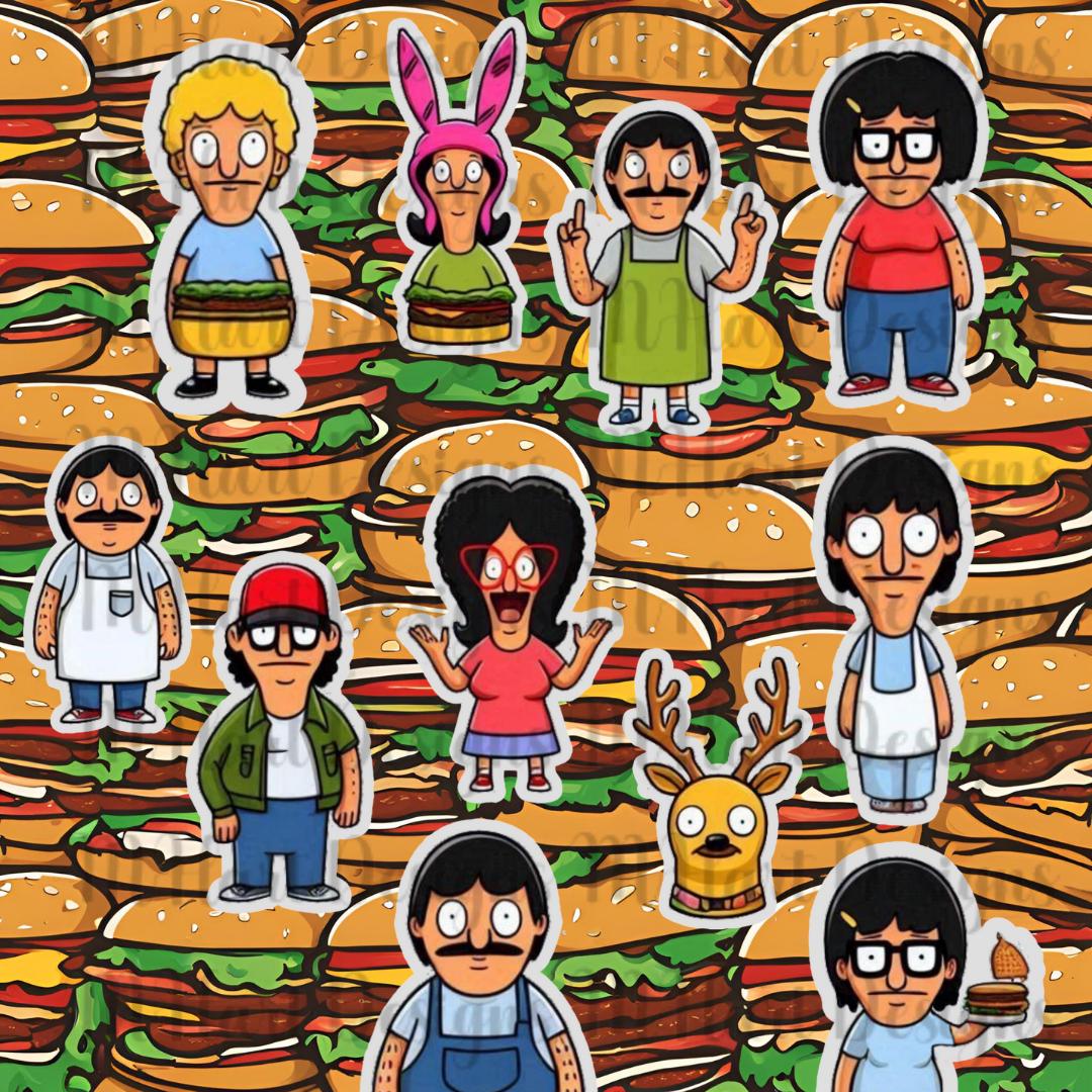 Bobs Burgers Printable Stickers- PNG -sublimation Image, Digital Image