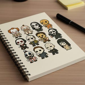 Cute Chibi Horror Friends Stickers – 100+ Digital Printables & Sublimation Files