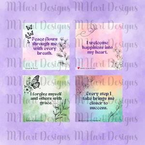 Printable Affirmation Cards – 50 Positive Digital Quotes for Self-Love, Motivation & Daily Mindfulness