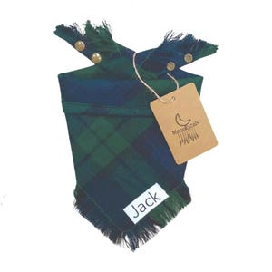 Dog Bandana • Plaid Dog Bandana • Flannel Dog Bandana Green • Green plaid dog bandana • Personalized Dog Bandana • Christmas Plaid Bandana