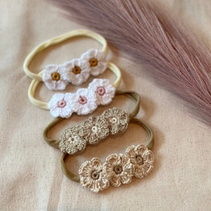 Crochet daisy headband Baby Daisy hair clip Crochet crown Newborn flower crown Boho Daisy headband knit Daisy hair clip Crochet flower clip