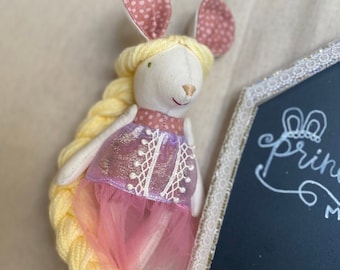 Dollhouse Mouse • Mouse Familly Doll • Mouse Doll • Miniature Doll • Plush Mouse Doll • Rapunzel Stuffed Doll • Disney doll • Cotton Mouse