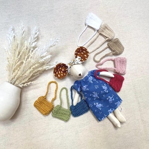 Maileg Maus Puppen-Geldbeutel Gehäkelte Geldbörse für Puppe Maus Puppe kleine Geldbörse Puppenhaus Maus kleine Tasche Häkel-Tasche kleine Puppentasche Gehäkelte Geldbörse
