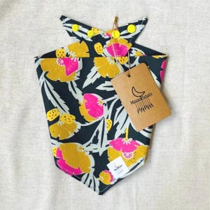 Floral Dog Bandana: Cotton Poplin Snap-On Pet Bandana