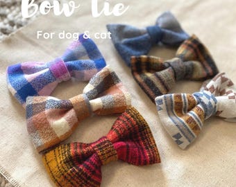 Plaid bow tie for dog • Flannel pet bow tie • Dog bow tie • Christmas dog bow tie • Southwestern dog bow tie • Holiday pet bow tie • Cat bow