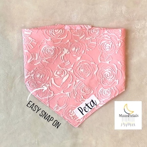 Dog bandana Rose lace pink dog bandana Snap Dog Bandana Personalized dog bandana Flower Dog bandana girl Customized dog bandana Valentines