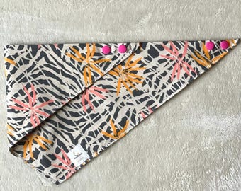 Pañuelo para perro con estampado animal: Pañuelo para perro de la jungla • Pañuelo para mascota de cebra • Cuello personalizado para perro • Pañuelo floral para perro • Cuello para gato • A presión