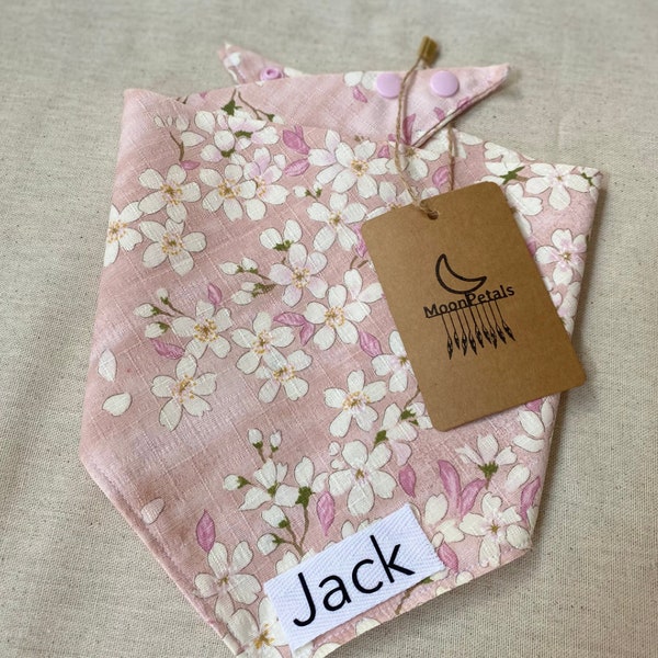 Cherry blossom dog bandana Sakura Dog bandana Japanese Kimono Dog bandana  Spring Dog Neckwear Sakura Pet Bandana Cat Cherry blossom Bandana