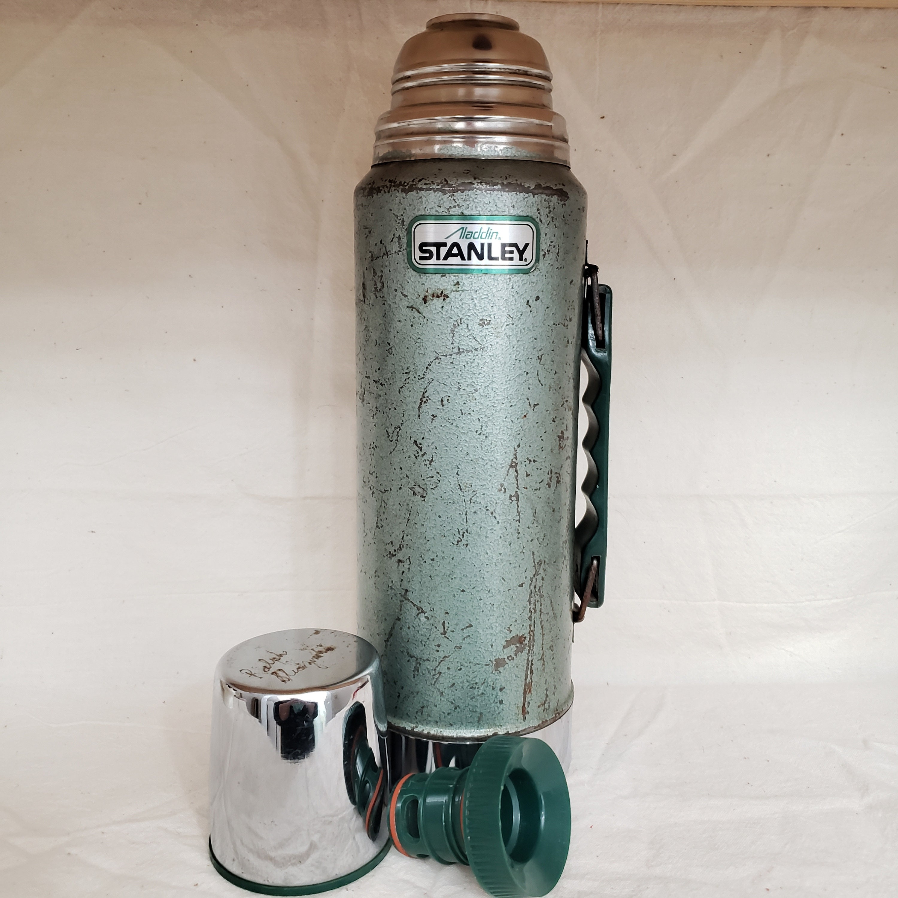 Classic Green Stanley Stainless Aladdin Steel Thermos Mug 24 oz. Vintage  Coffee