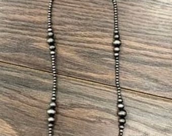 22” multi-size beaded necklace