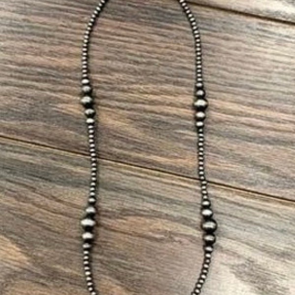22” multi-size beaded necklace