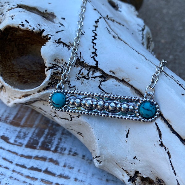 concho bar necklace