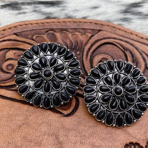 Black Starburst Concho Studs