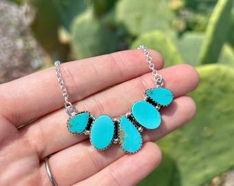 Genuine Turquoise Pendant Necklace