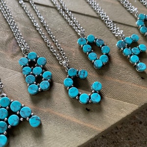 Turquoise Initial Necklace