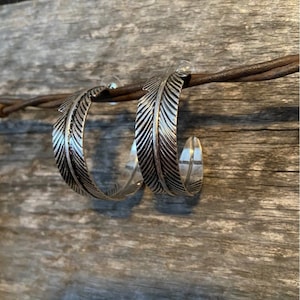 Feather Hoop Earrings