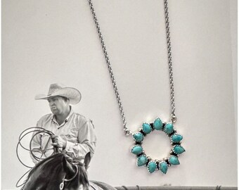 Genuine Turquoise Pendant Necklace