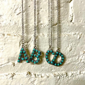 Turquoise Initial Necklace