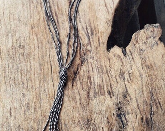 Faux Navajo long knotted necklace