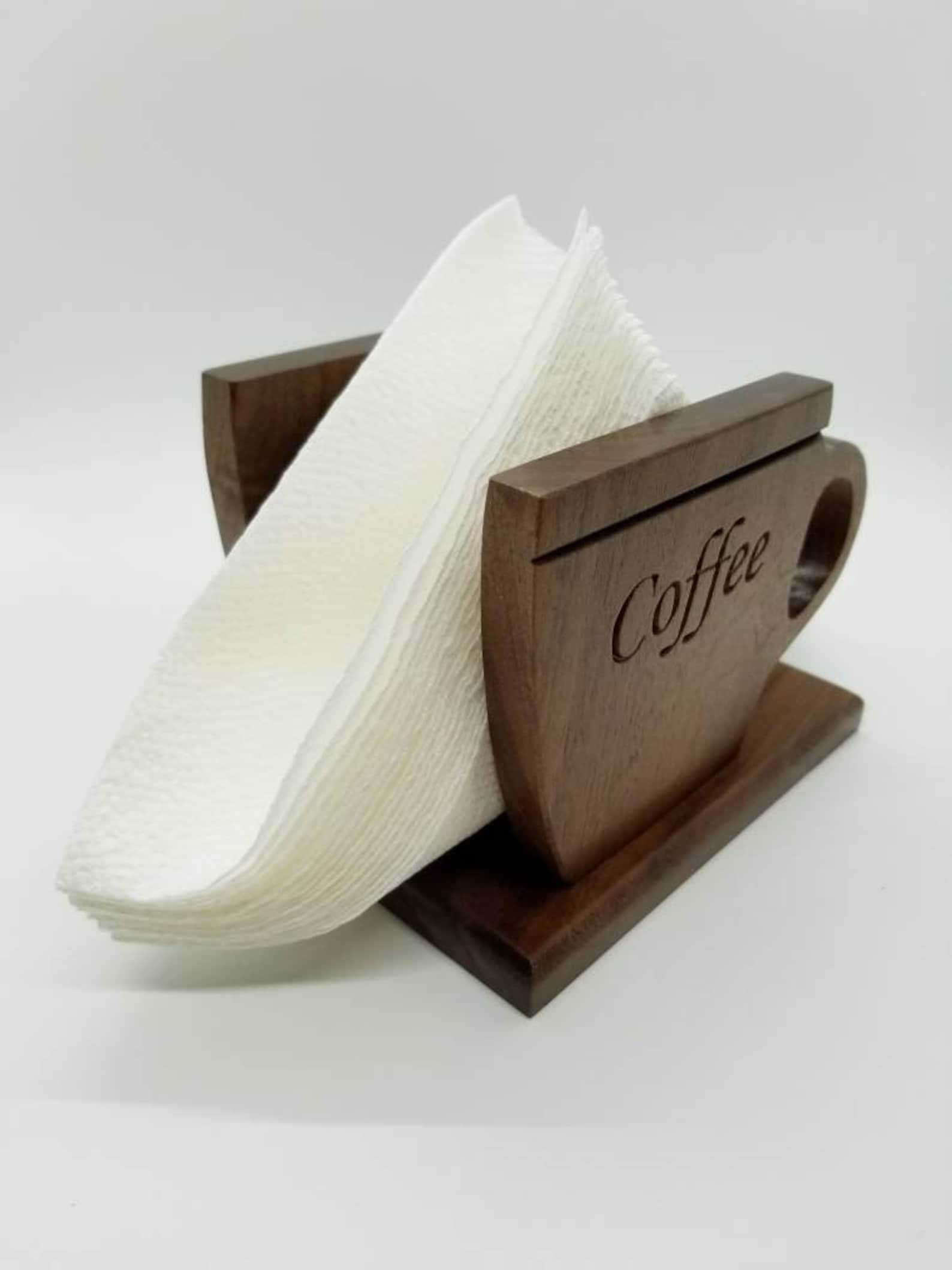 Napkin holder coffee cup napkin holder solid walnut napkin Etsy