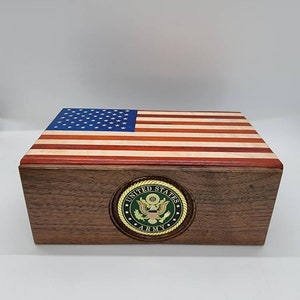 Patriotic keepsake box. Military keepsake box.